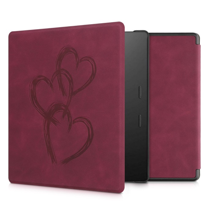 Husa pentru Amazon Kindle Oasis 10, Kwmobile, Rosu, Piele ecologica, 56972.09