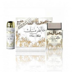 PURE MUSK Lattafa Set, Apa de parfum, 100 ml + 50 ml deospray, Parfum Arabesc Oriental foto