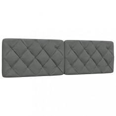 vidaXL Pernă pentru tăblie de pat, gri &icirc;nchis, 180 cm, material textil 4019234