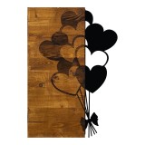 Cumpara ieftin Decoratiune de perete Hearby, Pako World, Lemn de pin, Natural, 39x3x58 cm