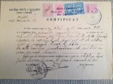 1948, Certificat Admin. Sector I Galben, București, timbre regaliste suprascrise