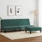 vidaXL Canapea extensibilă cu taburet, 2 locuri, verde &icirc;nchis, catifea 3258094
