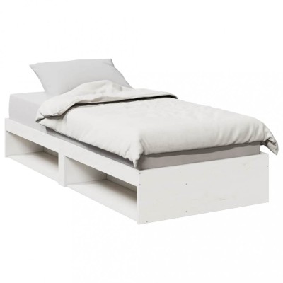 vidaXL Pat de zi fără saltea alb 100x200 cm lemn masiv de pin 859239 foto