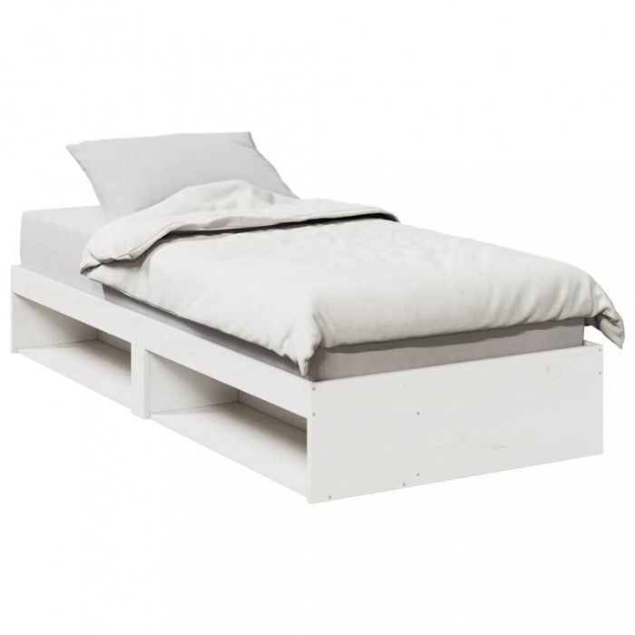 vidaXL Pat de zi fără saltea alb 100x200 cm lemn masiv de pin 859239