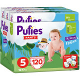 Scutece-chilotel Pufies Pants Fashion&amp;amp;Nature Junior, Marimea 5, 12-17 kg, 120 buc
