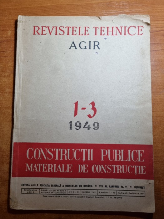 revista AGIR ianuarie 1949-inceputul constructiei canalului dunare marea neagra