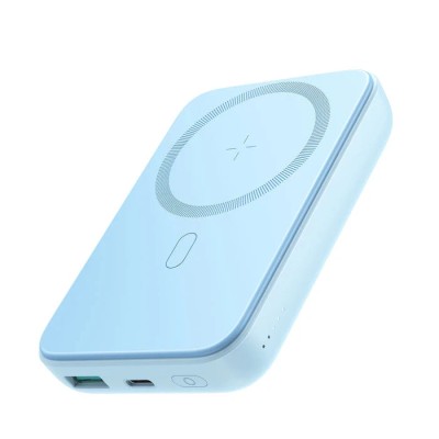 Acumulator extern wireless Joyroom, Mini, 10000mAh, 20W, 1xUSB, 1xUSB-C, Indicator baterie, Albastru foto