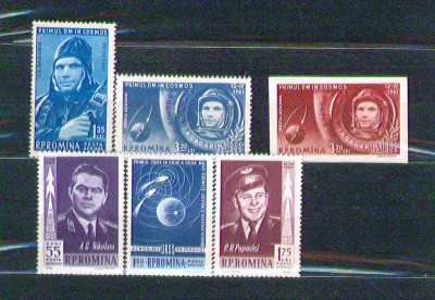 Romania 1961,62 Cosmonautica - LP 516, 516a, 547 - serii neuzate MNH foto