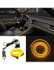 Fir neon auto electroluminiscent El Wire 3m cu lumina Galbena cu droser si mufa bricheta, Xenon Bright
