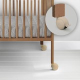 Set roti pentru patut copii Woodies, 120 x 60 cm, Bej Vintage