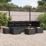 vidaXL Set de canapele pentru grădină 7 pcs Negru 55 x 62 x 69 cm 3360967