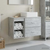 Cumpara ieftin Set dulap baie 2 buc. Gri Beton 79,5 x 41 x 80 cm