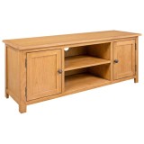 Cumpara ieftin Comoda TV, 110x35x44 cm, lemn masiv de stejar