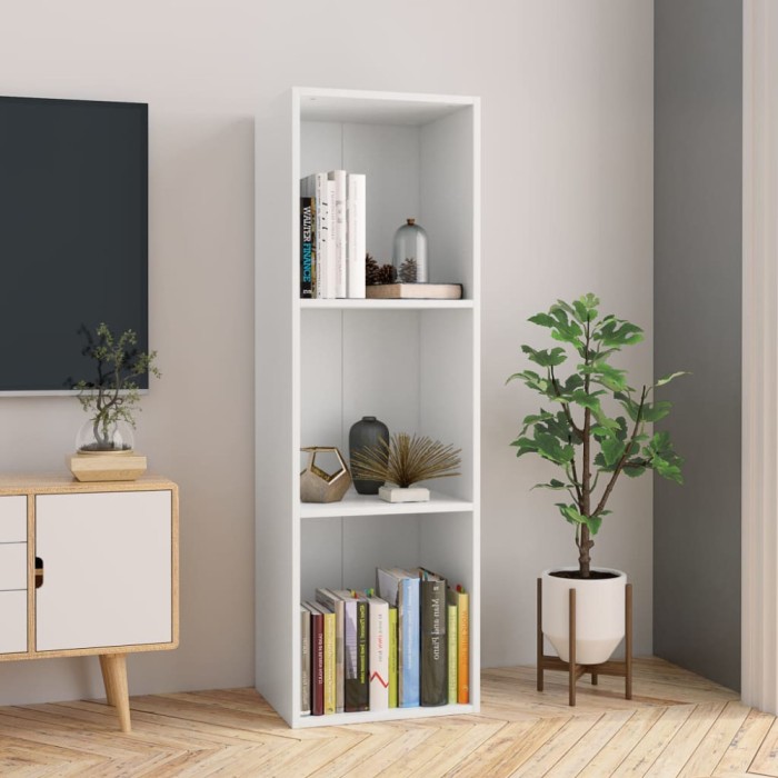 vidaXL Bibliotecă/Dulap TV, alb, 36x30x114 cm, lemn prelucrat 800135