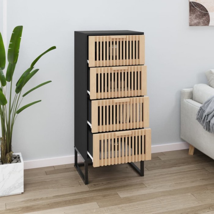 Gossi dulap inalt, negru, 40x30x95 cm, lemn prelucrat
