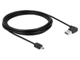 Cablu USB 2.0 DELOCK 3m Aurit 24AWG 28AWG 480Mbps Negru 83380