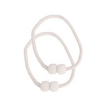 Cumpara ieftin Set de prindere pentru draperii si perdele,2 magneti decorativi imprimati cu margele, tip snur - Alb