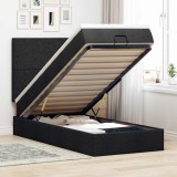 VidaXL Cadru de pat otoman cu saltea țesătură neagră 90x190cm 3313887