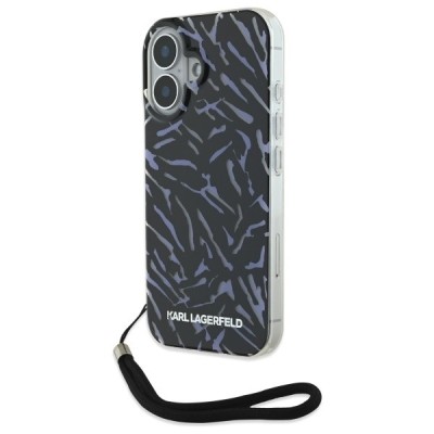 Husa iPhone 16 Plus Karl Lagerfeld Hardcase, Zebra With Cord, mov, KLHCP16MHZBPKCCU foto