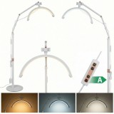 Lampă cosmetică LED Moon, pentru extensii gene, cu stativ de podea, albă