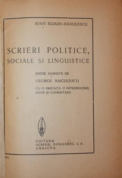 SCRIERI POLITICE SOCIALE SI LINGUISTICE