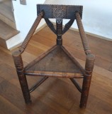 Scaun de stejar Arts &amp; Crafts Anglia cca 1880-1900