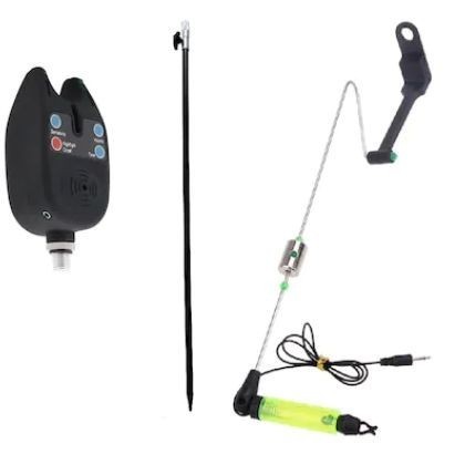 Senzor/avertiozr pescuit si swinger cu tija baterii incluse, contragreutate L, swinger luminos si led puternic