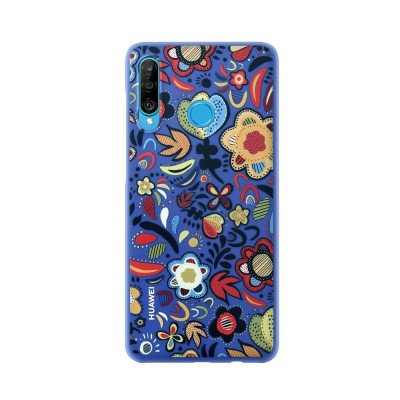 Husa Originala HUAWEI P30 Lite - Floral TPU (Albastru) foto