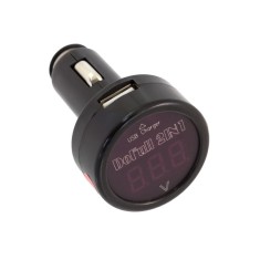 Incarcator Telefon Auto si Voltmetru Auto Digital, 2in1, 12V-24V