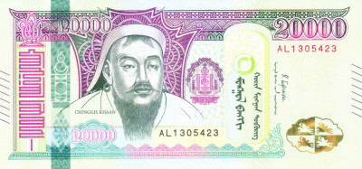 Bancnota Mongolia 20.000 Tugrik 2019 (2022) - P70c UNC foto