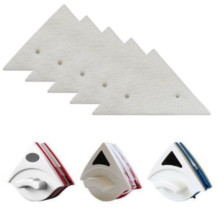 Set 5 Rezerve pentru Stergator Dublu cu Magnet pentru Curatarea Geamurilor cu Grosime intre 3 si 18 mm, Alb