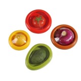 Set 4 Recipiente pentru Pastrarea Proaspata a Legumelor, Flippy, Cutii Portabile Sigilate Anti-oxidare, 4 Forme Diferite pentru Legume sau Fructe, Cul