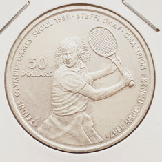 1414 Niue 50 Dollar 1987 Elizabeth II (Steffi Graf) km 6 argint