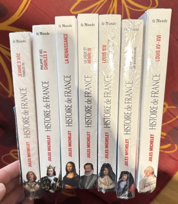 J. Michelet Histoire de France 7 vol. Jeanne D Arc Charles VII, Philippe le Bel - Charles V, Renaissance, Henri IV, Louis XIV, Louis XV-XVI foto