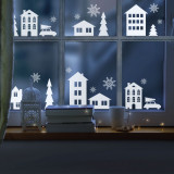Decoratie pentru fereastra de Craciun - peisaj de iarna - 37,5 x 27 cm Best CarHome, Familly Christmas