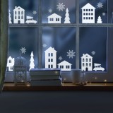 Decoratiune pentru fereastra de Craciun - peisaj de iarna - 37,5 x 27 cm Best CarHome