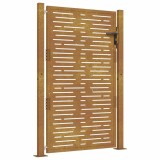 Cumpara ieftin Poarta de gradina 100x125 cm, otel Corten, design patrat