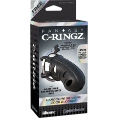 Hardcore Silicone Cock Blocker Black pentru Chastitate Confortabil