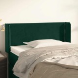 vidaXL Tăblie pat cu aripioare verde &icirc;nchis 93x16x78/88 cm catifea 3118667