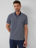 s.Oliver Tricou polo barbati cu imprimeu in carouri Regular Fit, Bleumarin inchis, S