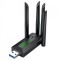Adaptor Wireless WI-FI BiXXBi Gigabit 1, Dual-Band 2.4G/5G, 1200Mbps, Functie Hotspot, 4 Antene Long Range 180 Grade, USB 3.0, WPA/WPA2, Driver Free,