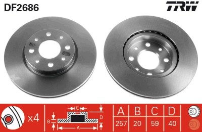 TRW DF2686 Disc frana foto