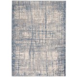 Covor Model Calvin Klein CK950, Crem, Albastru, Marime 66 x 114 cm, Modern, Ideal pentru Living, Dormitor, Birou, Sufragerie