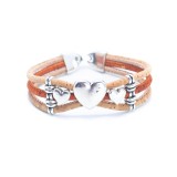 Cumpara ieftin Bratara dubla din pluta Triple Hearts