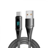 Cablu USB Type-A la Type-C Essager 200CM, cu afișaj LED - 100W