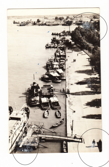 CP Tulcea - Vedere din port, RSR, circulata 1969, cu pete