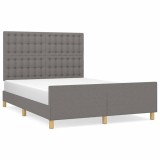 Cumpara ieftin Cadru de pat fara saltea, gri inchis, 140x200 cm, textil