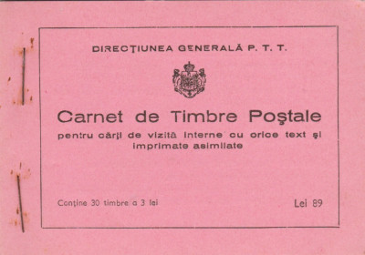 Romania 1939 - Carnet de marci postale 89L Centenarul nasterii Regelui Carol I foto