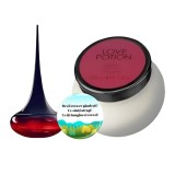 Set complet pentru Ea Love Potion (apa de parfum, crema de corp), insotit de insigna Dactylion cu mesaj motivational