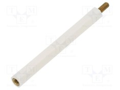 Bucşă izolantă M3 DREMEC poliamidă 60mm albă UL94V-2